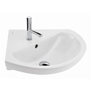 ECLIPSE 50CM CORNER WASH BASIN 1 TAPHOLE