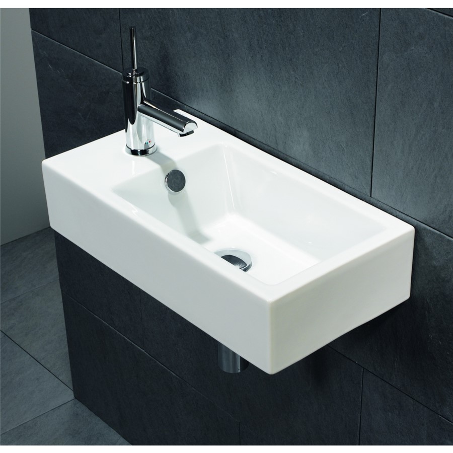 SOLO EDGE 530X270X120MM CLOAKROOM BASIN WITH 1 LEFT HAND TAPHOLE ;