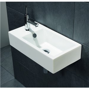 SOLO EDGE 530X270X120MM CLOAKROOM BASIN WITH 1 LEFT HAND TAPHOLE ;