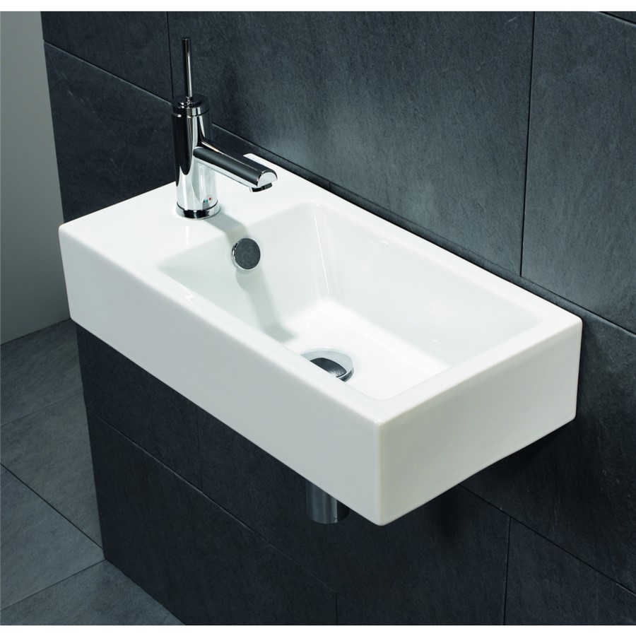 SOLO EDGE 530X270X120MM CLOAKROOM BASIN WITH 1 RIGHT HAND TAPHOLE ;