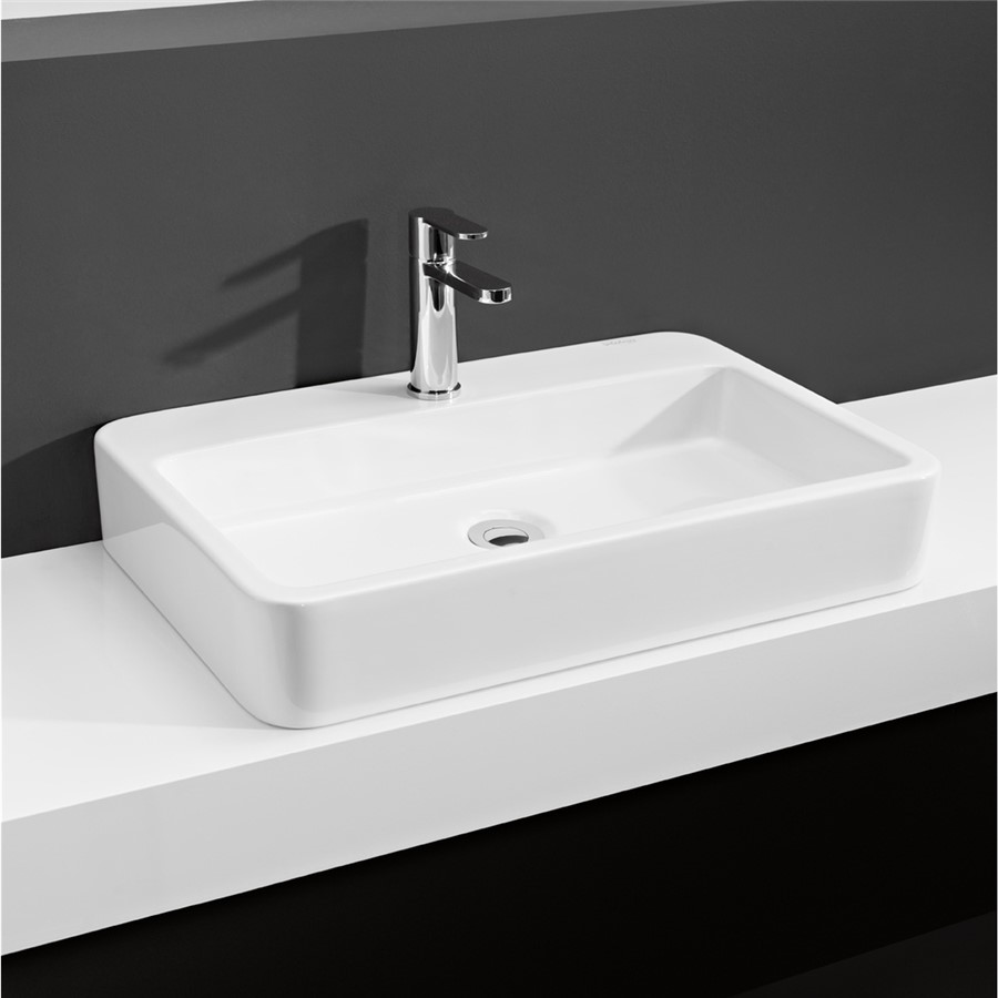 SOLO EDGE 800X400X100MM 1 TAPHOLE SIT ON BASIN