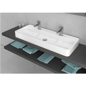 SOLO EDGE 1000X400X100MM 1 TAPHOLE SIT ON BASIN