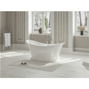 HAMPTON WHITE L1700 X W700 X H750MM F/S BATH INC CHROME WASTE