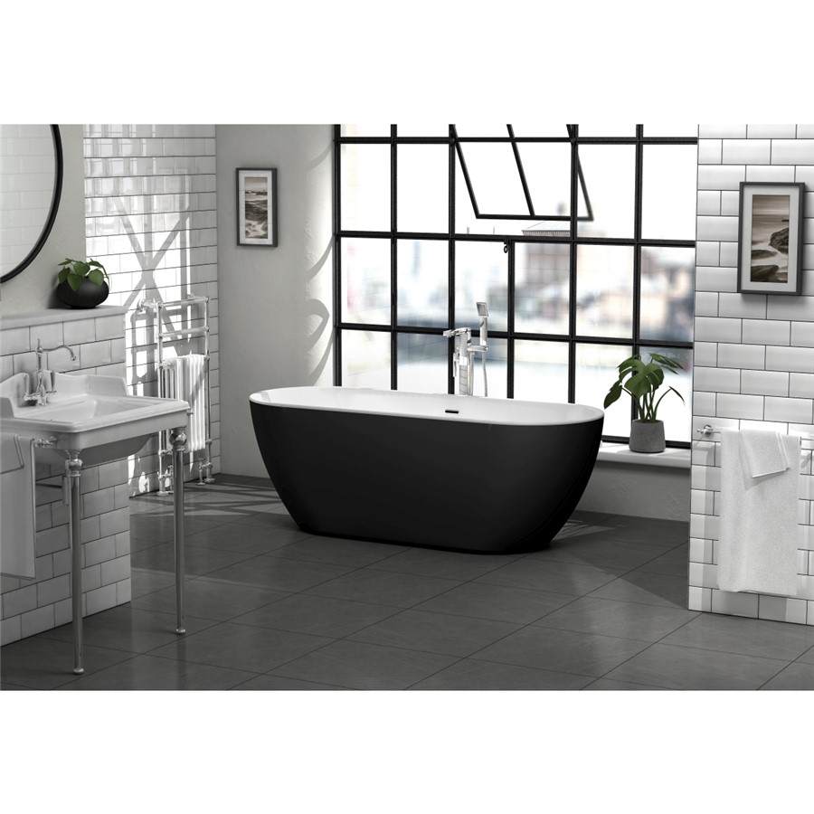 ARLINGTON MATT BLACK L1700XW670XH600MM F/S BATH INC MATT BLACK WASTE