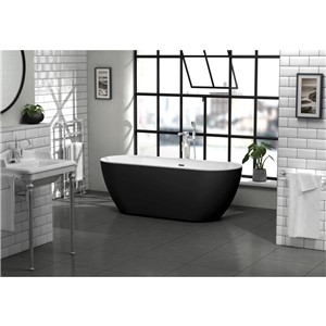 ARLINGTON MATT BLACK L1700XW670XH600MM F/S BATH INC MATT BLACK WASTE