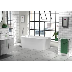 CLARENCE WHITE L1500 X W780 X H590MM F/S BATH INC CHROME WASTE