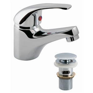 NOVA SOLO SINGLE LEVER MONOBLOC BASIN MIXER WITH CLICKER WASTE