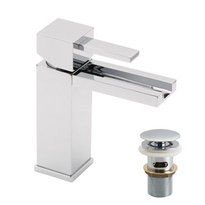 NOVA CUBE WATERFALL BASIN MONOBLOC MIXER CLICKER WASTECP