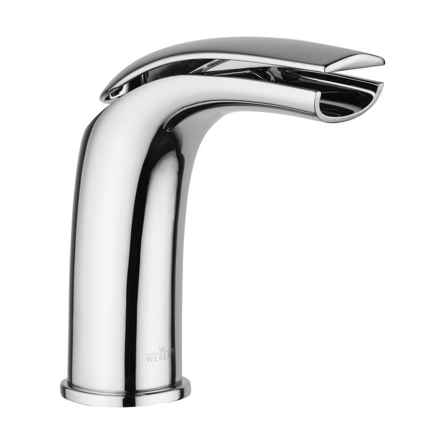 ESSENCE WHITE SINGLE LEVER WATERFALL BASIN MIXER WITH CLICKER WASTE