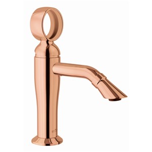 ROSE GOLD ROUND SINGLE LEVER BASIN MIXER WITH POP UP WASTE