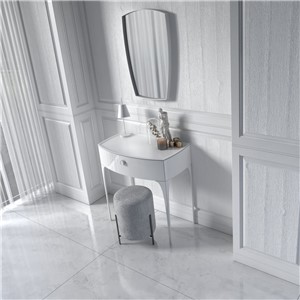 image of Wimborne Framed Bathroom Mirror 50cm Gloss White