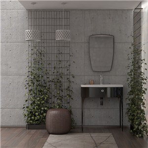 image of Wimborne Framed Bathroom Mirror 50cm Gloss Black