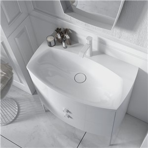 image of Wimborne 1 Tap Hole Bathroom Basin And SInk 82cm Gloss