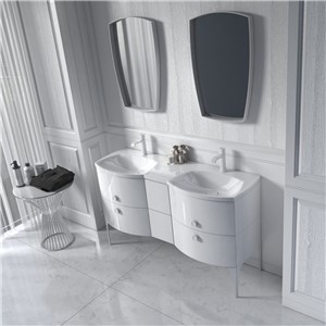 image of Wimborne 1 Tap Hole Double Bathroom Basin And SInk 144cm Gloss