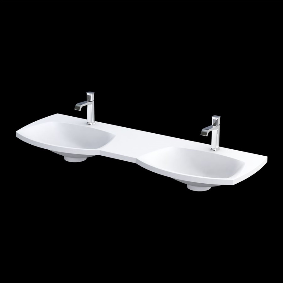WIMBORNE 1 TAPHOLE DOUBLE WASHBASIN 144CM MATT
