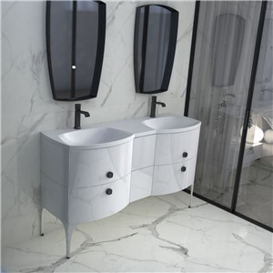 image of Wimborne 1 Tap Hole Double Bathroom Basin And SInk 144cm Matt