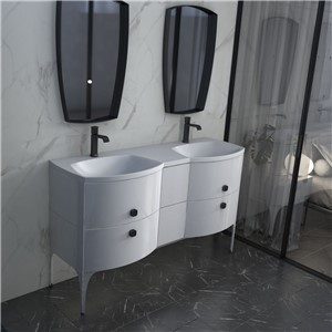 image of Wimborne 1 Tap Hole Double Bathroom Basin And SInk 144cm Matt