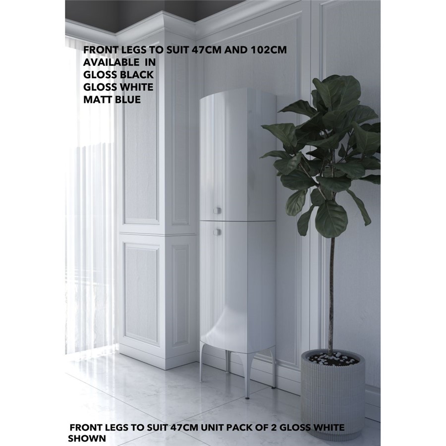 WIMBORNE FRONT LEGS TO SUITE 47CM UNIT PACK OF 2 GLOSS BLACK