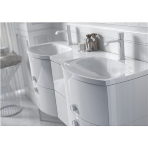 image of Wimborne Bathroom Furniture Handle 3cm Gloss White