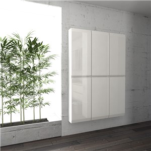 image of Rectory Wall Mounted 2 Door Bathroom Cabinet 40cm Gloss White
