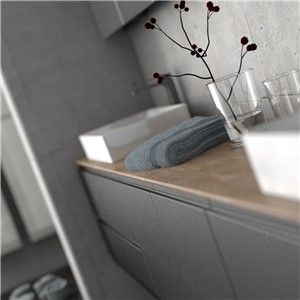 image of Rectory Wall Mounted 2 Bathroom Drawer Vanity Unit 80cm Matt Black