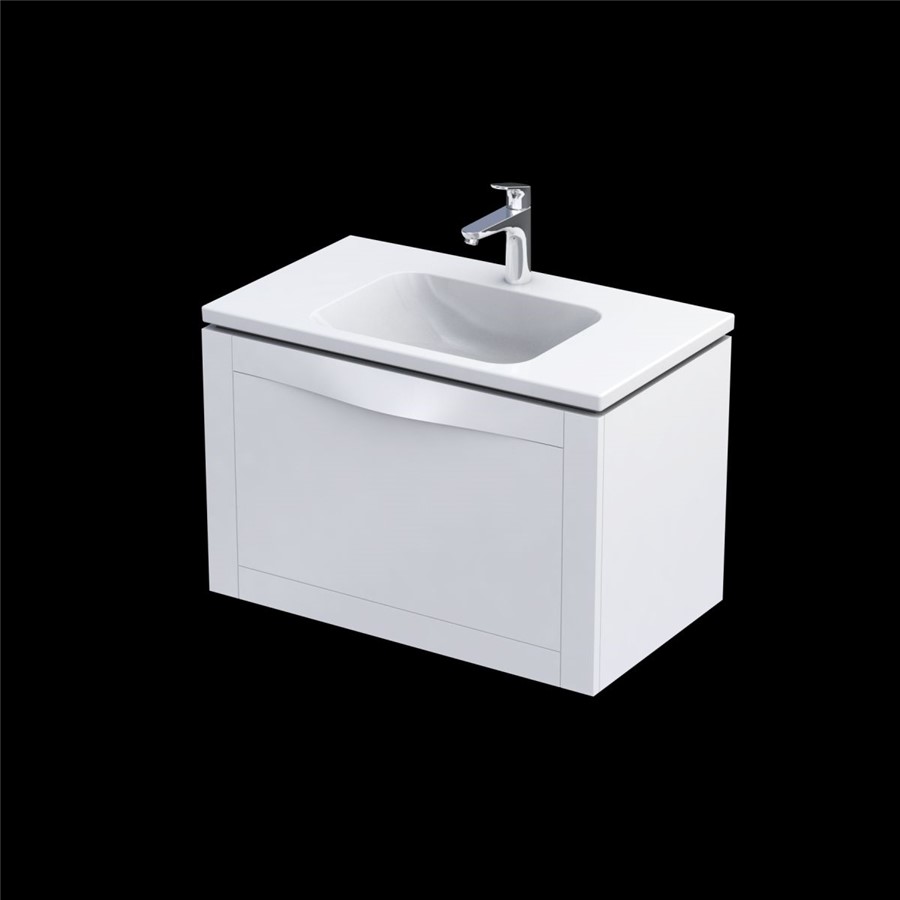 ENCHANT WALL MOUNTED 1 DRAWER BASIN UNIT 80CM MATT WHITE