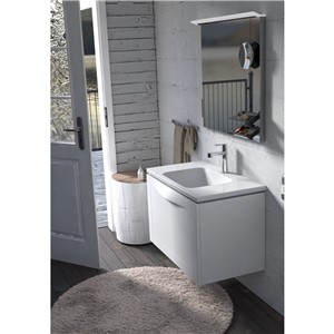 image of Enchant Wall Mounted 1 Drawer Bathroom Vanity Unit 80cm Matt White