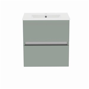 50CM GLOUCESTER 2 DRAWER BASIN UNIT WALL HUNG SAGE GREEN