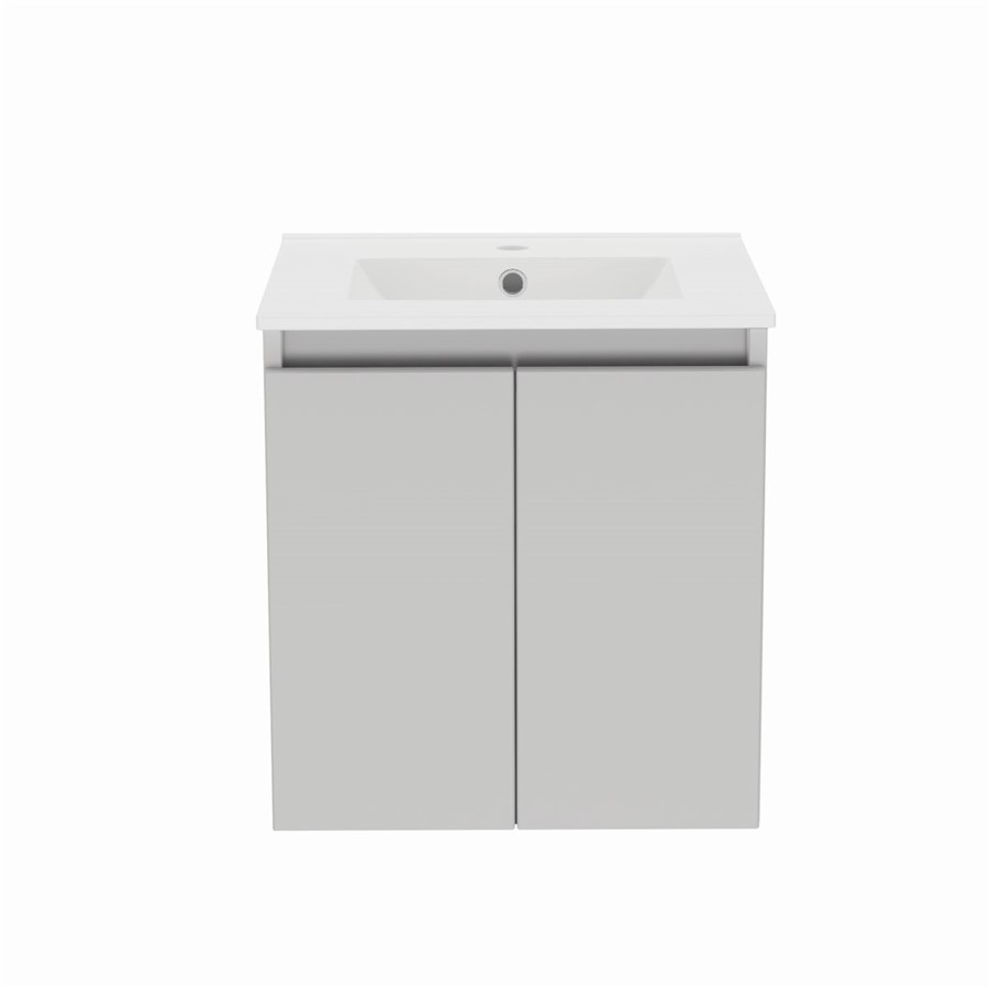 50CM GLOUCESTER 2 DOOR BASIN UNIT WALL HUNG PEARL GREY