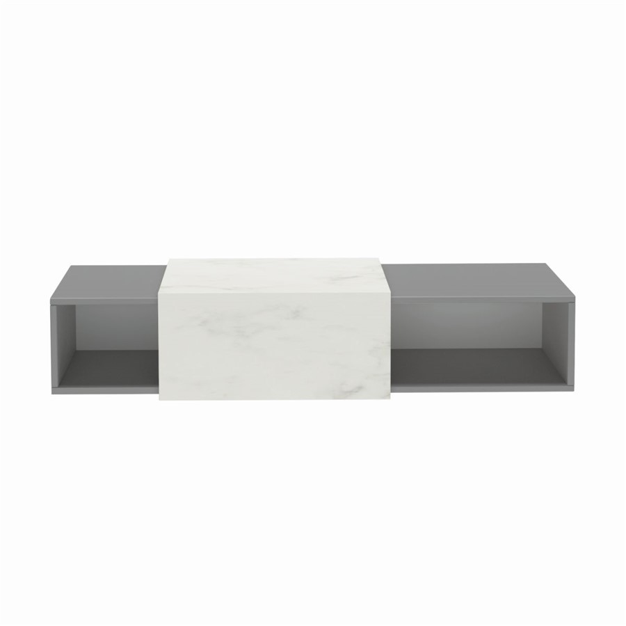 WELLS WALL HUNG UNIT 1X30CM BOX 1X50CM BOX DUST GREY WHITE MARBLE TOP