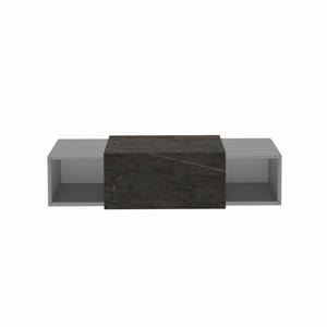 WELLS WALL HUNG UNIT 2X30CM BOXES DUST GREY BLACK MARBLE TOP