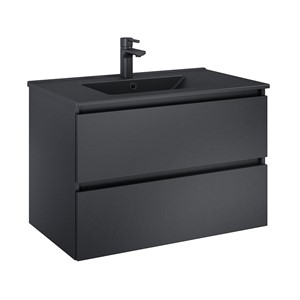 image of 80cm Sussex 1 Tap Hole Vanity Matt Black.