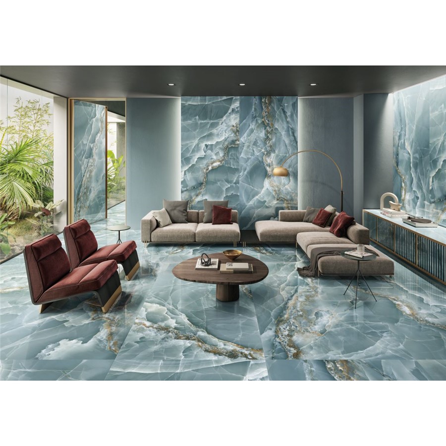 NB15930 ITALIAN ONYX TURQUOISE GREEN POL 600X1200 POR WALL & FLR TILE