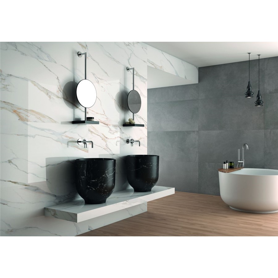 NB15962 INFINITY CALACATTA GOLD / GREY POL PORC FLOOR & WALL 600X1200