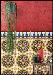 NB16123 MOORISH MARRAKESH HAND PAINTED DECOR 140X140