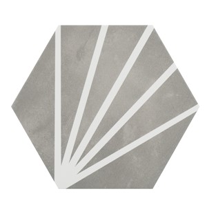 NB16962 LILY 5 HEXAGON GREY DECOR FLOOR & WALL TILE 198X228