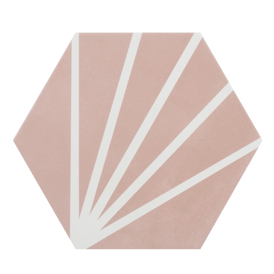 NB16968 LILY 5 HEXAGON PINK DECOR FLOOR & WALL TILE 198X228