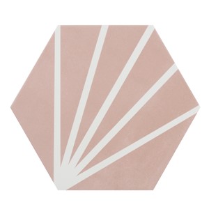 NB16968 LILY 5 HEXAGON PINK DECOR FLOOR & WALL TILE 198X228