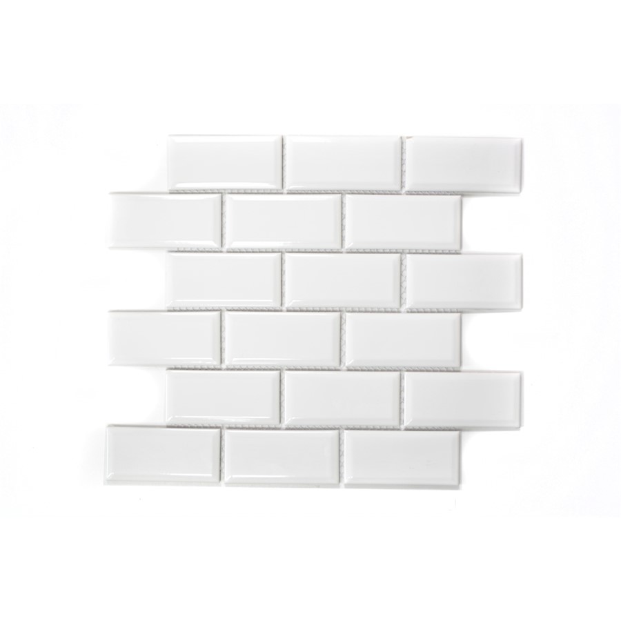 NB17411 MINI BEVEL WHITE MOSAIC (100X50MM) 295X291