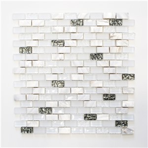 NB17417 SHERATON WHITE GLASS & SEASHELL MOSAIC 300X285