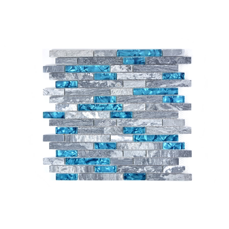 NB17418 ATLANTIS BLUE LINEAR STICK MOSAIC 300X300
