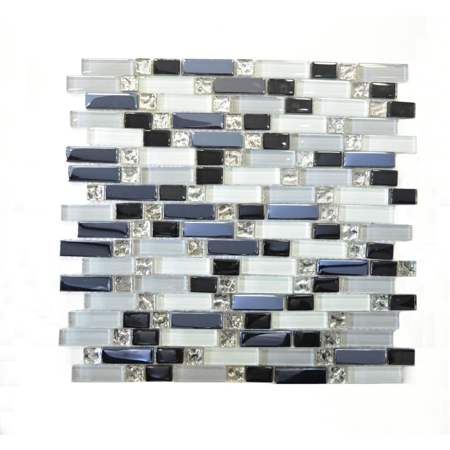 NB17428 FAIRMONT WHITE & SILVER LINEAR BRICK MOSAIC 300X295