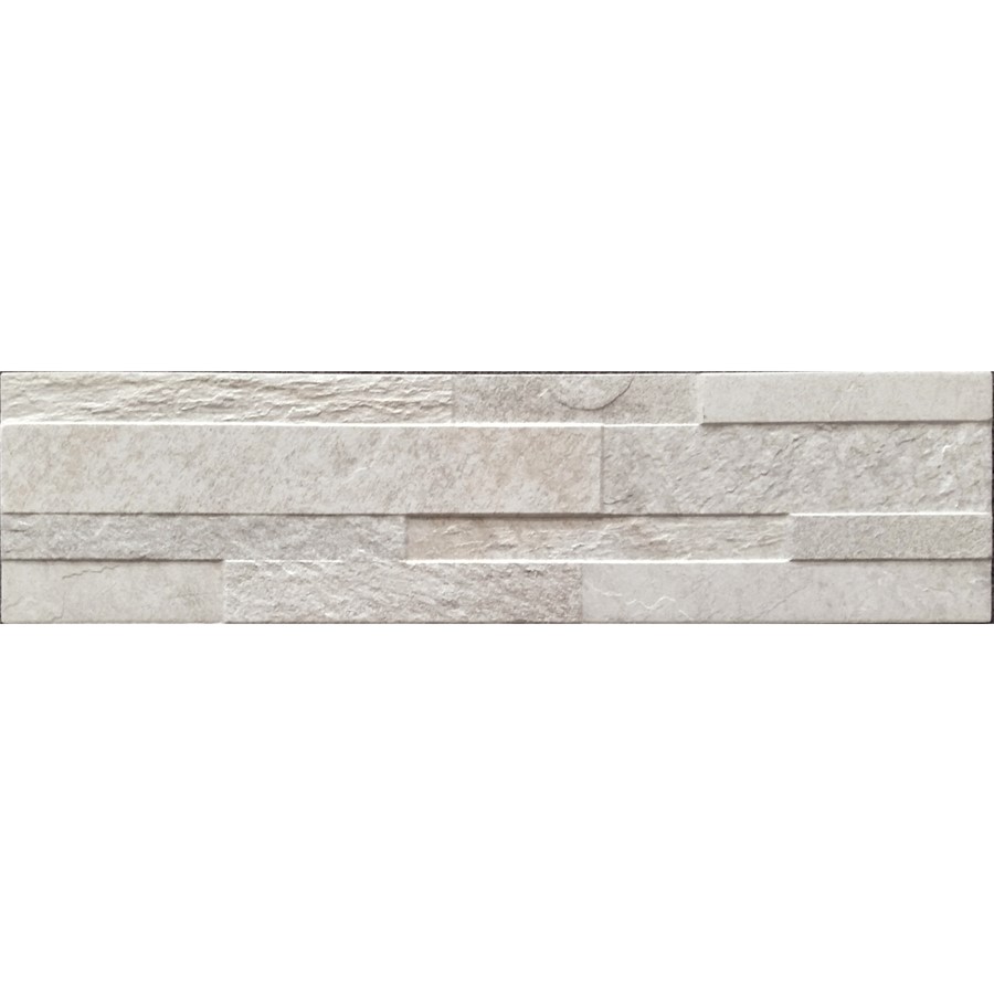 NB18255 QUARZI SPLIT FACE WHITE PORCELAIN 150X610