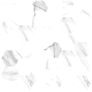 NB17974 STATUARIO POLISHED PORCELAIN HEXAGON MOSAIC 300X300