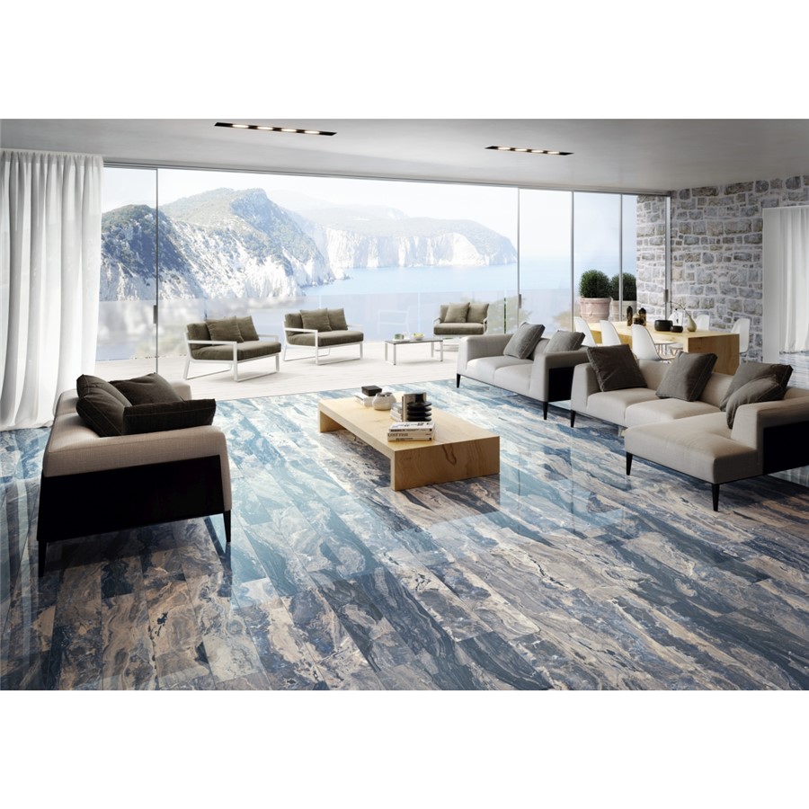 NB17836 CASTELLO PRAGUE BLUE LAPATO WALL AND FLOOR TILE 200X1200