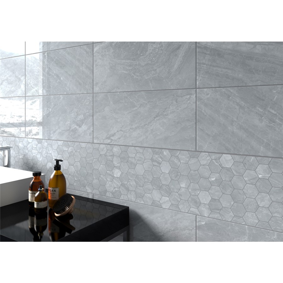 NB17868 MARBELLOUS OROBICO SILVER HEXAGON MOSAIC 330X300