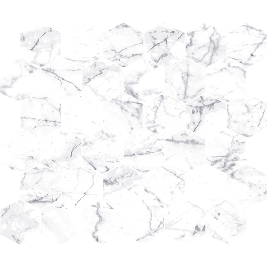 NB17870 MARBELLOUS CARRARA VENATINO HEXAGON MOSAIC 330X300