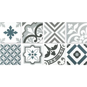 NB18205 TRURO BLUE MIXED PATTERN WALL & FLOOR TILE 200X200