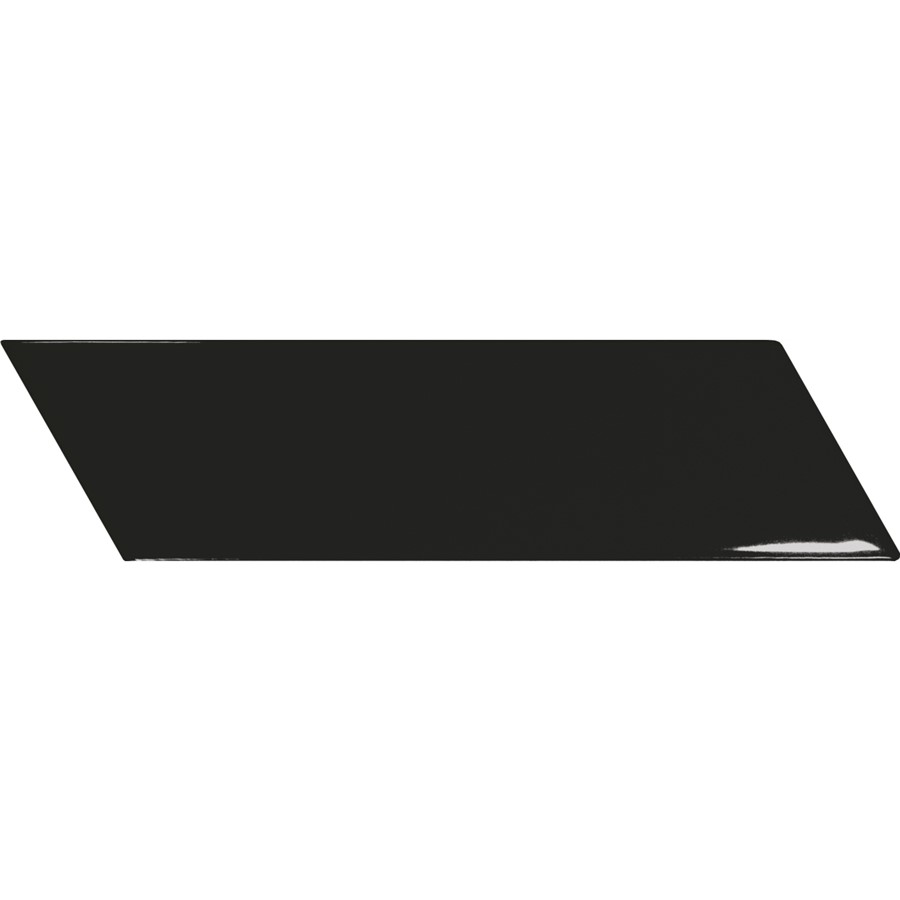 NB18125 CHEVRONA BLACK GLOSS RIGHT WALL TILE 186X52