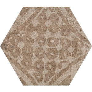 NB18989 MERGE HEXAGON WARM MULTI MIX DECOR WALL & FLOOR TILE 250X220